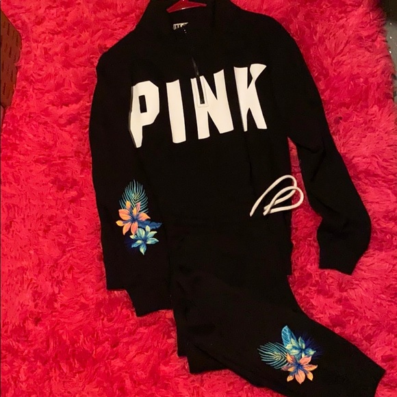 PINK Victoria's Secret Other - VS PINK SWEATSUIT black with embroidery